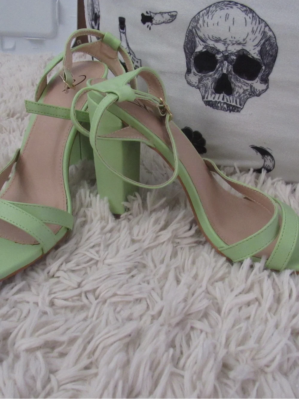 Windsor Mint Green Strappy Block Heel Sandals